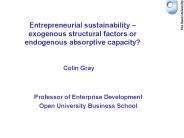 Entrepreneurial sustainability 