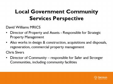 Local Government Community Services Perspective