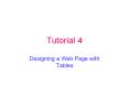 Designing a Web Page with Tables PowerPoint PPT Presentation