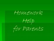 Homework Help for Parents