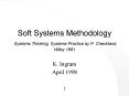 Soft Systems Methodology Systems Thinking, Systems Practice by P' Checkland, Wiley 1981 PowerPoint PPT Presentation