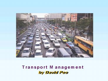 Transport Management by David Poo