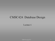 CMSC424: Database Design