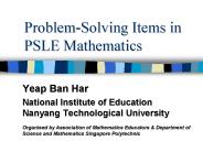 Problem-Solving Items in PSLE Mathematics