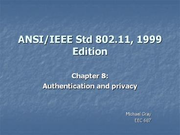 ANSIIEEE Std 802'11, 1999 Edition