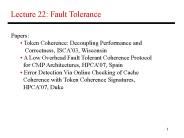 Lecture 22: Fault Tolerance
