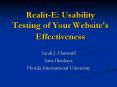 RealitE: Usability Testing of Your Website's Effectiveness PowerPoint PPT Presentation