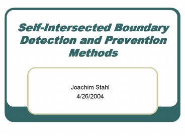 Self-Intersected Boundary Detection and Prevention Methods