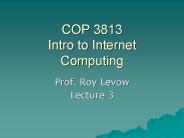 COP 3813 Intro to Internet Computing