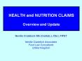 HEALTH and NUTRITION CLAIMS Overview and Update PowerPoint PPT Presentation