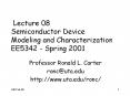 Lecture%2008%20Semiconductor%20Device%20Modeling%20and%20Characterization%20EE5342%20-%20Spring%202001 PowerPoint PPT Presentation