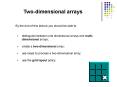 Twodimensional arrays PowerPoint PPT Presentation