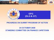 PROGRESS ON SUMMIT PROGRAM OF ACTION