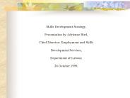 Skills Development Strategy,