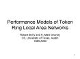 Performance Models of Token Ring Local Area Networks PowerPoint PPT Presentation