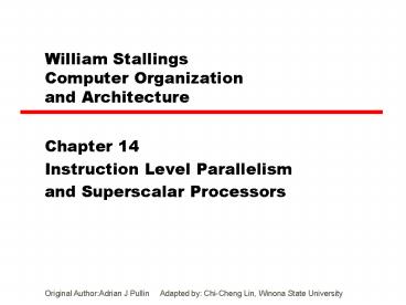 William Stallings Computer Organization and Architecture