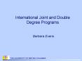 International Joint and Double Degree Programs PowerPoint PPT Presentation