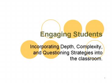 Engaging Students