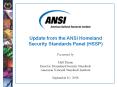 Update from the ANSI Homeland Security Standards Panel HSSP PowerPoint PPT Presentation