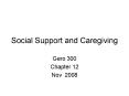 Social Support and Caregiving PowerPoint PPT Presentation