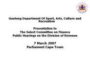 Gauteng Department Of Sport, Arts, Culture and Recreation