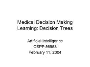 Medical Decision Making Learning: Decision Trees
