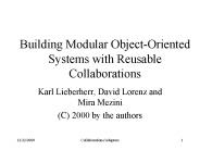 Building Modular ObjectOriented Systems with Reusable Collaborations