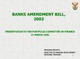 BANKS AMENDMENT BILL, 2003 PowerPoint PPT Presentation