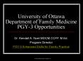 University of Ottawa Department of Family Medicine PGY3 Opportunities PowerPoint PPT Presentation
