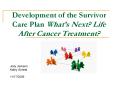 Development of the Survivor Care Plan Whats Next Life After Cancer Treatment PowerPoint PPT Presentation