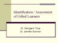 Identification / Assessment of Gifted Learners PowerPoint PPT Presentation
