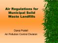 Air Regulations for Municipal Solid Waste Landfills PowerPoint PPT Presentation