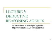 LECTURE 3: DEDUCTIVE REASONING AGENTS
