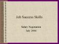 Job Success Skills PowerPoint PPT Presentation