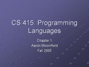 CS%20415:%20Programming%20Languages