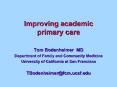 Improving academic primary care PowerPoint PPT Presentation