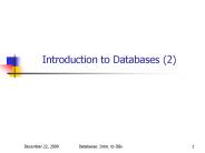 Introduction to Databases 2