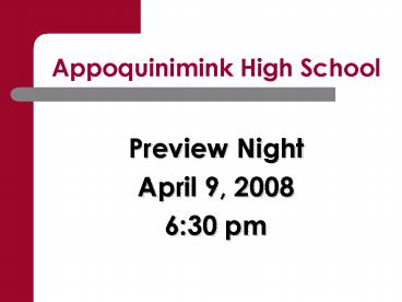 Appoquinimink High School