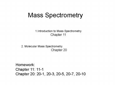 Mass Spectrometry