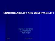 CONTROLLABILITY AND OBSERVABILITY