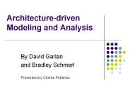 Architecture-driven Modeling and Analysis