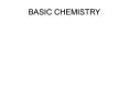 BASIC CHEMISTRY PowerPoint PPT Presentation