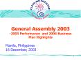 General Assembly 2003 2003 Performance and 2004 Business Plan Highlights PowerPoint PPT Presentation