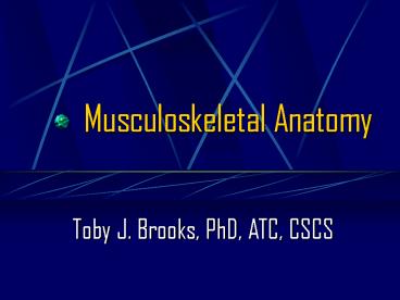 Musculoskeletal Anatomy