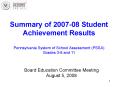 Summary of 200708 Student Achievement Results PowerPoint PPT Presentation