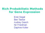 Rich Probabilistic Methods for Gene Expression