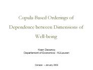 Copula-Based Orderings of Dependence between Dimensions of Well-being