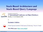 Stack-Based Architecture and Stack-Based Query Language