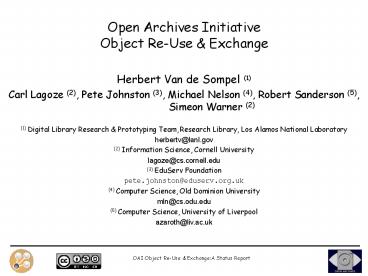 Open Archives Initiative