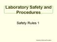 Safety Rules PowerPoint PPT Presentation